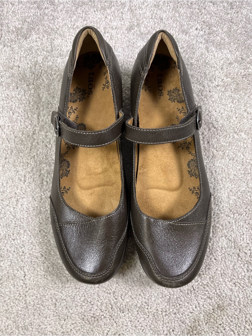Taos Uncommon Mary Jane Comfort Leather Shoe Size 11W Brown Support Durable - Picture 2 of 8